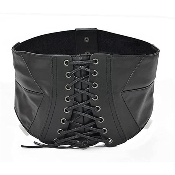 Women Vintage Lace-up Corset Belts,Retro Elastic Cinch Waist Belt,Tied Waspie main image 2
